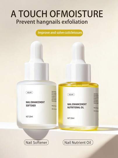 XEIJAYI 2瓶20毫升指甲营养角质层护理油，角质层软化剂，植物滋养油，指甲保湿护理，角质层边缘护理工具