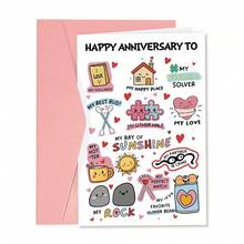 1pc Funny Anniversary Greeting Card For Husband/Boyfriend, Creative Wedding Anniversary Card For Men - Multicolor - View 10