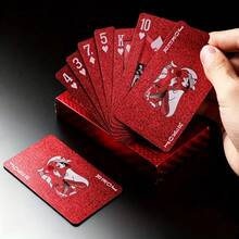 A Rose-Patterned PVC Playing Card Set - Durable, High-Grade Plastic Playing Cards, Waterproof, Long-Lasting, Stylish And Elegant, Suitable For Ramadan, Valentine's Day, New Year, Chinese New Year, Beer Festival - Universal Card Game, Party Game Gift. - Multicolor - View 4