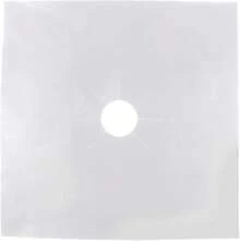 Walfront Protector Estufa Gas Reutilizable 6 Piezas Cubiertas Quemadores Fibra Vidrio Resistente Alta Temperatura - Plateado - Ver 6