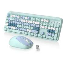 MageGee 2.4G Wireless Keyboard And Mouse Combo, Full-Size Silent Keyboard With Phone Holder And Low-Profile Square Keycaps, 3 DPI Adjustable Wireless Mouse With No Delay, Suitable For PC/Laptop/Tablet/Home Office Typing - Multicolor - View 12