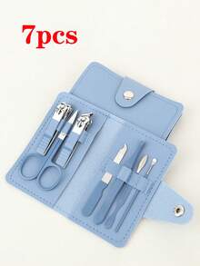 4/7件套美甲套装，旅行美甲工具套装，男女通用指甲钳，专业指甲剪套装 - 彩色 - 查看 5
