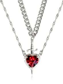 1 Collar con colgante con forma de corazón de multi-capa con cadena dorada y rhinestones rojos de diseño de moda, diseño en capas, adecuado para uso diario de mujeres en el Día de San Valentín - collar - Ver 4