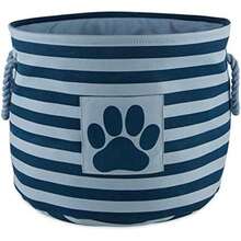 Bone Dry 5743 Pet Storage Collection - Cubo de Basura con diseño de Huellas de Rayas, Rectangular, Color(Medium Round Azul marino oscuro) - Multicolor - Ver 1