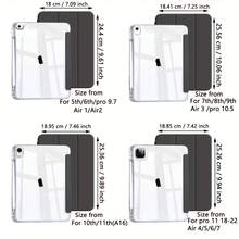 Suitable For IPad 11th Generation 11 Inch 2025 (A16), 10th Generation 9/8/7/6 10.9/10.2/9.7 Inch 2022/2021/2020/2019/2017 Tablet Computer Protective Case, With Pen Slot, Fully Wrapped Protective TPU Blended Transparent Back Panel, Anti Yellowing, Automatic Wake-Up/Sleep, Scratch Resistant - Black - View 3