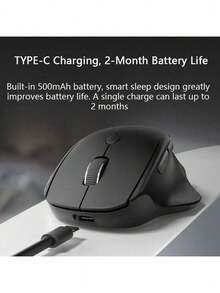 HP Chuột không dây Ergonomic Professor 1: Thiết kế thoải mái, kết nối không dây hai chế độ ổn định và đáng tin cậy, cảm biến BlueTrack hàng đầu cho khả năng theo dõi chính xác, hoạt động mượt mà trên nhiều bề mặt vật liệu và tương thích với nhiều thiết bị. - Trắng mờ - Xem 5