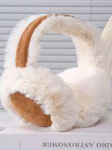 1pc Foldable Women Ear Muffs, Multiple Colors Available, Warm And Windproof, Suitable For Outdoor Wear In Winter, Melody Ear Muffs, Holiday Gift, Also Suitable For Autumn Daily Wear - Khaki - View 4