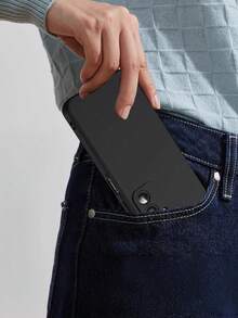 Compatible With Android Precise Hole Solid Black Simple Fashion Creative Shockproof Phone Case Compatible With IPhone 17/17 Pro/17 Pro Max/16/11/16 Pro/16 Plus/16 Pro Max/16E/15 Pro Max/13/14/12/XS/XR/7G/8P, Galaxy 11/12 Pro/12/12X/13 Pro/14 Pro/15 Pro/X3 Pro, Compatible With Redmi 10/9/Note 9/12C/Note 11 Pro/Note 8 Pro/9C/9A - One Piece - View 3