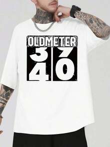 T-shirt graphique Oldmeter, tend ance, 100 % coton, imprimé original, décontracté et respirant - Blanc - Voir 1
