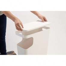 Yamazaki Home Mesa Auxiliar Tower y Papelera Blanca - 3988(Una talla Blanco) - Multicolor - Ver 5