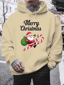 Sudadera con capucha con cordón y estampado de letras para hombre, para otoño - Albaricoque - Ver 1