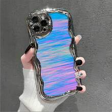 Pastel Waves Artistic Phone Case Compatible With Samsung Phone Cases  17  16 Pro Max  15 Pro Max  13 And  12 Made Of TPU Material It Is Shockproof And Drop-Resistant Perfect For Those Who Love Vibrant Designs Makes A Thoughtful Gift For Family Friends And Loved Ones Any Time Of Year - Silver - View 3