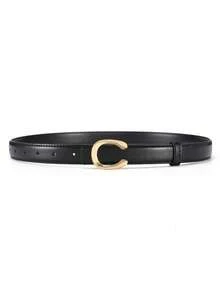 Advanced Women's C Letter Smooth Buckle Belt Versatile Korean Edition Decorative Suit Belt Fashionable Simple Casual Pants Belt - Multicolor - View 6