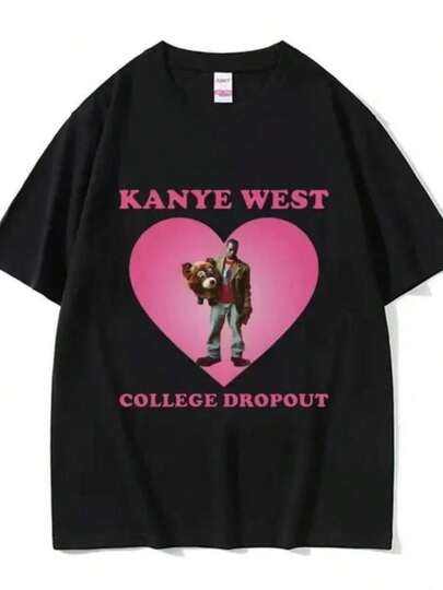 Christmas Women's Punk T Shirt Baggy Shirt Hip Hop Rapper Kanyes West Album Vultres Graphic Aesthetic Clothes