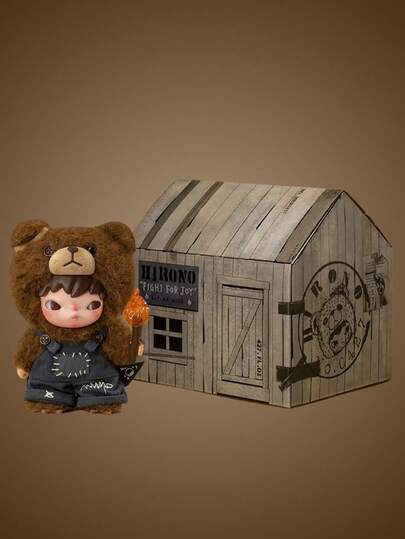  POP MART Christmas Decoration Hirono Living Wild Fight For Joy Bear Plush Vinyl Collectible Cute Stuffed Figurine Home Decor Gift