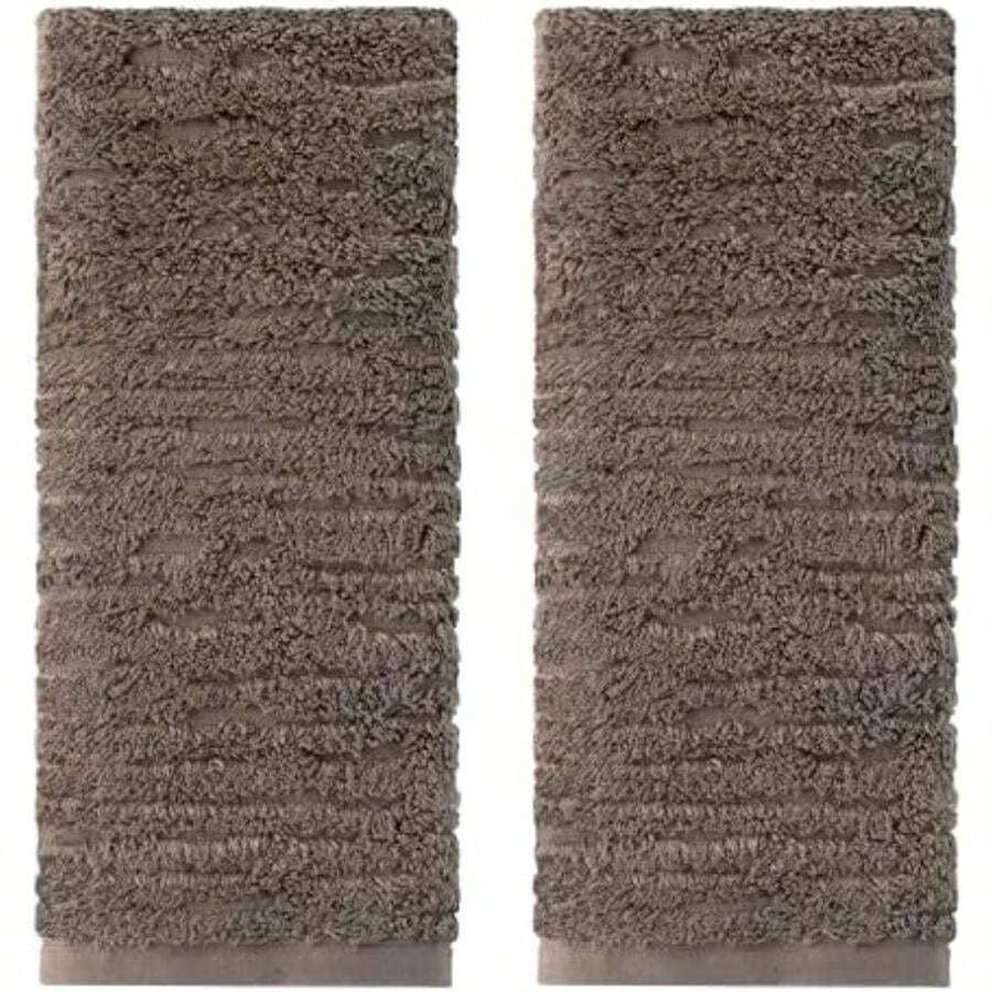 SKL Home Cloud - Juego de 2 Toallas de Mano Suaves para baño, Cocina, Bar y Regalo, Color café visón(Mink Brown Toallas de mano (juego de 2)) - Multicolor - Ver 1