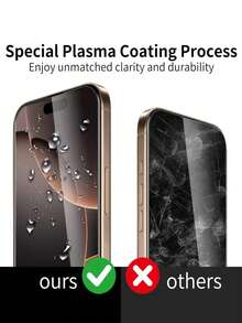 3 bucăți de folie de protecție din sticlă securizată compatibilă cu 16 Pro Max/17 Pro Max/17/17 Pro/17 Air/15/14/13/12/11, compatibilă cu husele de telefon, duritate 9H, transmitanță a luminii de înaltă definiție 99,99%, rezistentă la zgârieturi, ultra-durabilă și fără bule. Elemente esențiale de protecție a ecranului, aplicabile pentru uz zilnic, birou, acasă, protecție zilnică pentru birou, acasă, protecție ecran telefon, accesorii telefon, impermeabilă, rezistentă la șocuri, anti-cădere, rezistentă la zgârieturi. - clar - Vizualizare 5