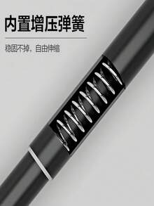 1pc Adjustable Metal Tension Rod With Spring, Tension Installation, Gravity Support For Shower Curtain, Curtain, Roman Column, Drying Rack And Wardrobe - No Drilling Design - Black And White Color Options, High-Quality Spring Mechanism, Apartment Living, 2.5cm Diameter, Sizes: 30-48cm, 50-80cm, 70-120cm, 90-158cm Bathroom Decor - Black - View 9