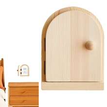 木质装饰隐藏式插座 - 无需钻孔的墙壁插座框，木质仙女门设计 | 适用于厨房、卧室、客厅、儿童房的装饰盖板