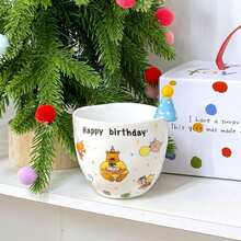 1个手绘艺术卡通陶瓷马克杯，法式复古拿铁咖啡杯，时尚艺术早餐牛奶果汁饮料杯，适用于餐厅、客厅、咖啡馆 - 彩色 - 查看 18