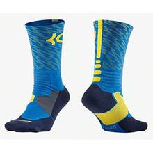Calcetines de baloncesto  Hyper Elite KD para mujeres, talla pequeña (4-6), azul, amarillo - 1 - Ver 2