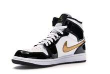 Air Jordan 1 Mid Patent SE 'Black Gold' White Metallic-Gold Sneakers Men 852542-007 - 彩色 - 查看 4