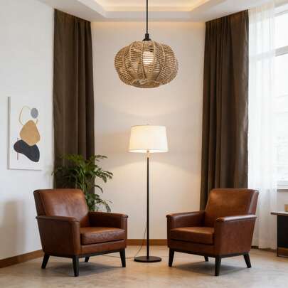 1个藤编灯罩，手工编织藤条南瓜形灯罩，天然藤条材质，适用于落地灯、吊灯、枝形吊灯、台灯、壁灯，非常适合家居、客厅、卧室、厨房、走廊、咖啡馆、餐厅、酒吧、酒店、户外、浴室、节日、礼品等场合。