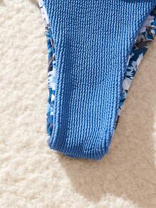 PEPPERMOLLY 女士夏季沙滩蓝色两件式比基尼套装，吊带上衣和侧系带泳裤，性感迷人，适合女性，假日泳池派对时尚泳装 - 藍色 - 查看 7