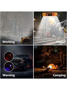 144 LED Super Bright Portable 180° Adjustable LED Floodlight, Solar & USB Rechargeable Battery, Outdoor Sports Hiking Camping Light Accessory, Solar & USB Rechargeable Super Bright Portable LED Floodlight, IP44 Waterproof 4 Modes Indoor Outdoor Lighting Flashlight, Suitable For Outdoor Garden Spotlight - Multicolor - View 9