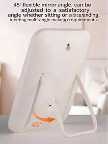 New Large Rechargeable Makeup Mirror, 3-Color Lighting, Touch Screen Dimmable, Portable Beauty Mirror, Desktop LED Folding Vanity Mirror, Home & Travel Use, USB Charging, Suitable As Room Decor, Valentine's Day, Mother's Day, Birthday Gift