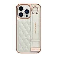 ONEGIF Synthetic Leather Phone Case With Microfiber Lining, Wrist Strap And Stand, Compatible With IPhone 16 Pro Max, 15, 14, 13, 12 - Beige - View 13