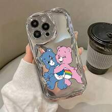 Funda para teléfono de Ositos Cariñositos con Abrazos Traviesos, compatible con teléfonos :  17,  16 Pro Max,  15 Pro Max,  13 y  12. Fabricada en TPU, ofrece protección contra golpes y caídas. Perfecta para regalar alegría a familiares, amigos, parejas y ocasiones especiales como Navidad o cumpleaños. - Plateado - Ver 2