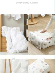 Large-Capacity Foldable Storage Bag – Boasting 360° Wide Opening For Easy Loading/Unloading, Fully Washable Material (Reusable), Foldable Design For Easy Storage & Space-Saving When Not In Use – Perfect For Organizing Bedding, Clothing, Toys, Or Seasonal Items For Homeowners, Renters, Busy Parents, And Small-Space Dwellers Needing A Neat, Durable Solution To Transform Messy Areas Into Tidy Spaces Effortlessly - Multicolor - View 6
