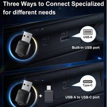 CarPlay Android Auto 无线适配器，双合一迷你 USB-C 车载屏幕镜像适配器，兼容 和安卓车载信息娱乐系统 - M1 - 查看 6