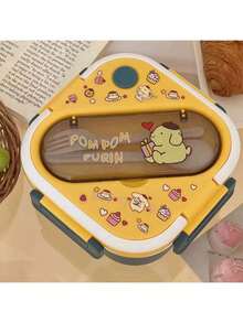 1PC Sanrio Hello Kitty & Friends Pink Lunch Box Set - Leakproof, Rectangular, Durable Plastic Lunch Box Container With Compartments, Hand Washable For Work, School And Travel, Work Lunch Storage Box | Character Themed Lunch Box | Easy To Clean Material, Sanrio - Multicolor - View 17