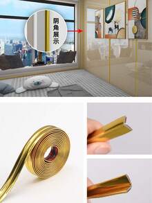 1卷防水PVC自粘装饰胶带，专为瓷砖边缘和墙角设计！3厘米宽 x 2米 / 2厘米宽 x 3米，轻松遮盖瑕疵和缝隙，适用于客厅、卧室、厨房、浴室、阳台等场所，即撕即贴，无需安装，提升家居美感。 - 多色 - 查看 4