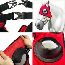 Wind-Resistant Horse Face Mask, Equestrian Supplies Speed Racing Blinkers With Mesh Veil, Breathable Eye Cover, Anti-Sand Eye Sleeve, Universal Horse Head Gear
