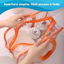 hujiajiaBolsa Maleta para Viaje transparente impermeable de PVC Bolsa organizadora multiusos para  playa gimna viajes eventos Maletin transparente GRIS220 - Gris - Ver 6