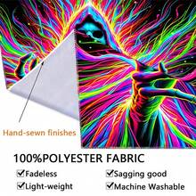 1pc HEGO Polyester Skull Tapestry – UV Reactive Multipurpose Wall Hanging, Brushed Fabric Without Electricity For Home Decor, Festivals, Parties, Weddings, Video Backgrounds, Unique Artwork & Accessories - Multicolor - View 6