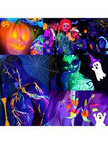 10 Neon Glow-In-The-Dark Face & Body Art Sticks | Washable Glow Crayons For Halloween, Costume Parties, Carnivals, Music Festivals, And Black Light Parties | Designed For Costume Parties And Birthday Celebrations, Making You Shine Like A Star In The Crowd - Nhiều màu - Xem 7