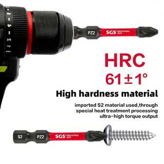 Juego de 15 piezas de puntas de destornillador de impacto industrial - Puntas PZ2 de acero S2 (2"-50mm), estuche de almacenamiento premium