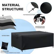 1件装全天候高品质户外桌布，适用于各种尺寸的矩形庭院家具，可用于阳台、露台等场所。 - 适合所有季节，易于清洁，适用于各种户外环境，是花园和庭院的理想之选，全年可用，可用作庭院家具罩、庭院边桌罩、庭院咖啡桌罩等。 - 彩色 - 查看 7