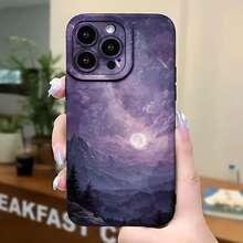 2026 nueva funda de teléfono esmerilada, funda de teléfono con impresión de paisaje lunar y montaña para iPhone 17 14 13 12 11 Pro Max y  Galaxy S23 S22 S21 S20 S10 Plus, funda protectora para teléfono, regalo de pareja para novio y novia, regalo de San Valentín, cumpleaños, Navidad - Blanco antiguo - Ver 5