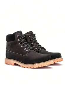 Yellow Boot Inch Corn Genuine Leather Premium Line Nubuck Low Shaft Latex Rubber Sole Non-Slip Adventure Waterproof Top Soft Comfortable New Imports - màu đen - Xem 2