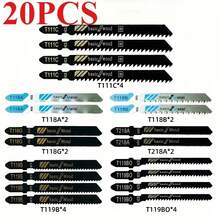 20/10pcs Universal Jigsaw Blade Set, High Carbon Steel Material, Suitable For Rapid Cutting Of Wood, Plastic And Metal, Applicable To Most Jigsaws - Multicolor - View 4