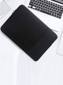 1pc Solid Color Casual Laptop Sleeve Bag, Fits 11.6/12.5/13.3/14/15.4/15.6/16/17 Inch Laptops, Compatible With Huawei/Apple//HP//Hasee - Baby Pink - View 7