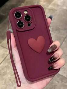 1个时尚酒红色心形手机壳，兼容 12/13 Pro Max、荣耀X7、三星Galaxy A56 5G、Infinix Smart 8、Infinix Hot 40i、Spark 20、Spark 20C、Spark Go 2024、红米Note 14 5G、摩托罗拉Moto E22/E22i、OPPO A54等机型，全包式保护壳，简约设计，带腕带，适合日常使用和户外携带。 - 黑色 - 查看 5