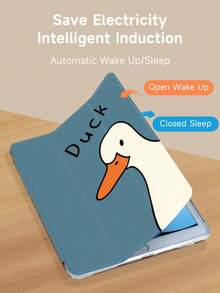 Cute Duck Cartoon Pattern Tablet Protective Case,Compatible With IPad 9.7/10.2/10.5/10.9/12.9/Pro 11, 10th Gen,Compatible With Samsung Galaxy Tab S6 Lite 10.4 Inch,Compatible With Kindle Paperwhite 12th Gen 2024,Kindle (11th Generation) 2022 Release,Kobo Clara Colour,Soft Anti-Fall Protection,Smart Stand/Automatic Wake Up/Sleep - Multicolor - View 6