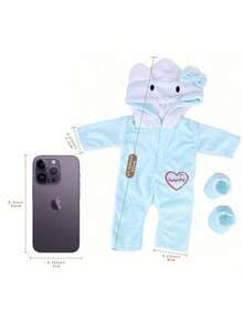 16-18寸跨境美国娃娃通用粉色蓝红色小猫衣服套装43CM重生娃娃衣服套装，适合秋冬，婴儿娃娃配件>儿童娃娃服装，10cm娃娃服装，Baby Alive服装