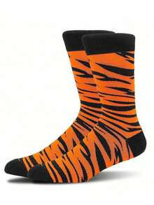 1 Pair Men's Mid-Calf Socks With Asymmetric Dolphin Pattern, Fashionable Creative High-Quality Socks, Moisture-Wicking, Breathable, Suitable For Casual, Sports, Street Style, Daily Wear In Spring/Autumn - Multicolor - View 25